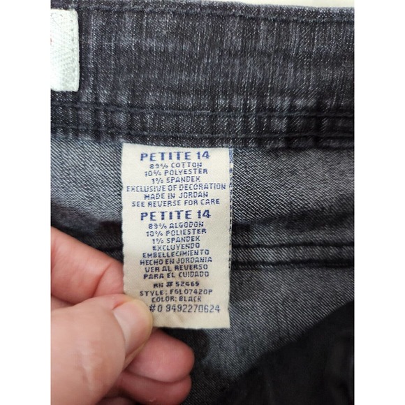 Faded Glory Women's Black Stretch Boot Cut High Rise Denim Jeans Size 14P - Picture 4 of 7